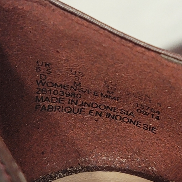 Clarks Narrative Hamble Oak Brogues Wing Tip Burgundy Shoes - Sz 9 - Picture 9 of 12